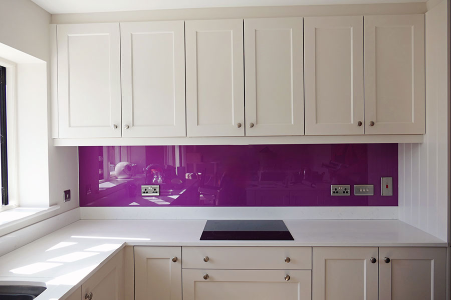Plain Purple Colour Glass Splashback