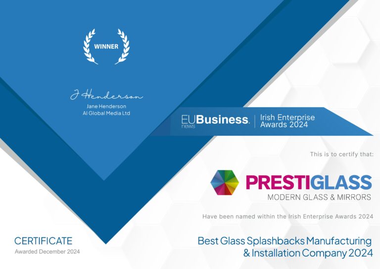 Prestiglass Irish Enterprise Awards 2024 Best Splashbacks and Glass Company